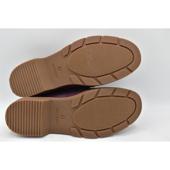 Sperry Womens Size 10 Wells Purple Leather Nubuck Slip On Boat Shoes - Picture 7 of 13